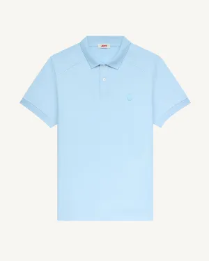 Alvaro cotton polo shirt Glacial blue