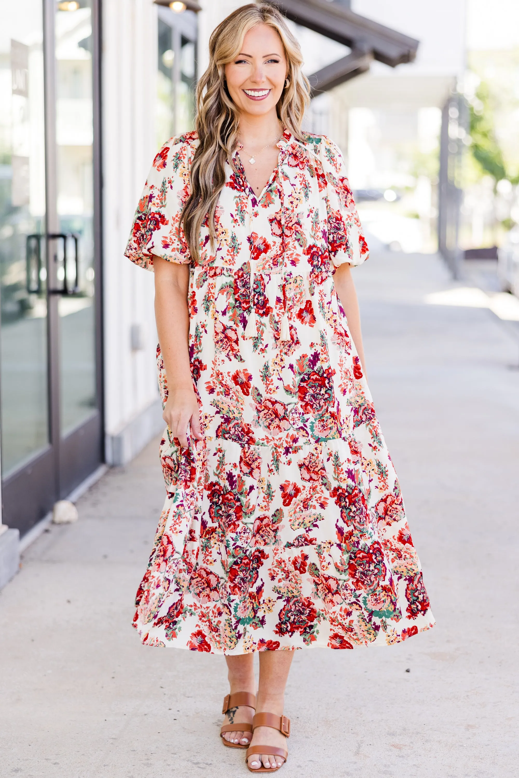 Always Grateful Midi Dress, Cream