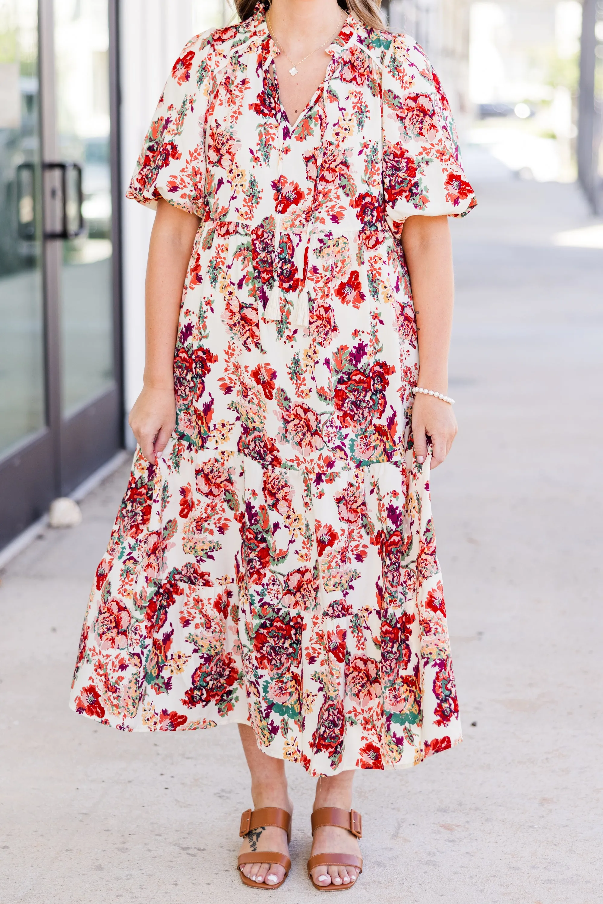 Always Grateful Midi Dress, Cream