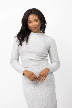 Amanda Uprichard Isla Top in Light Heather Grey