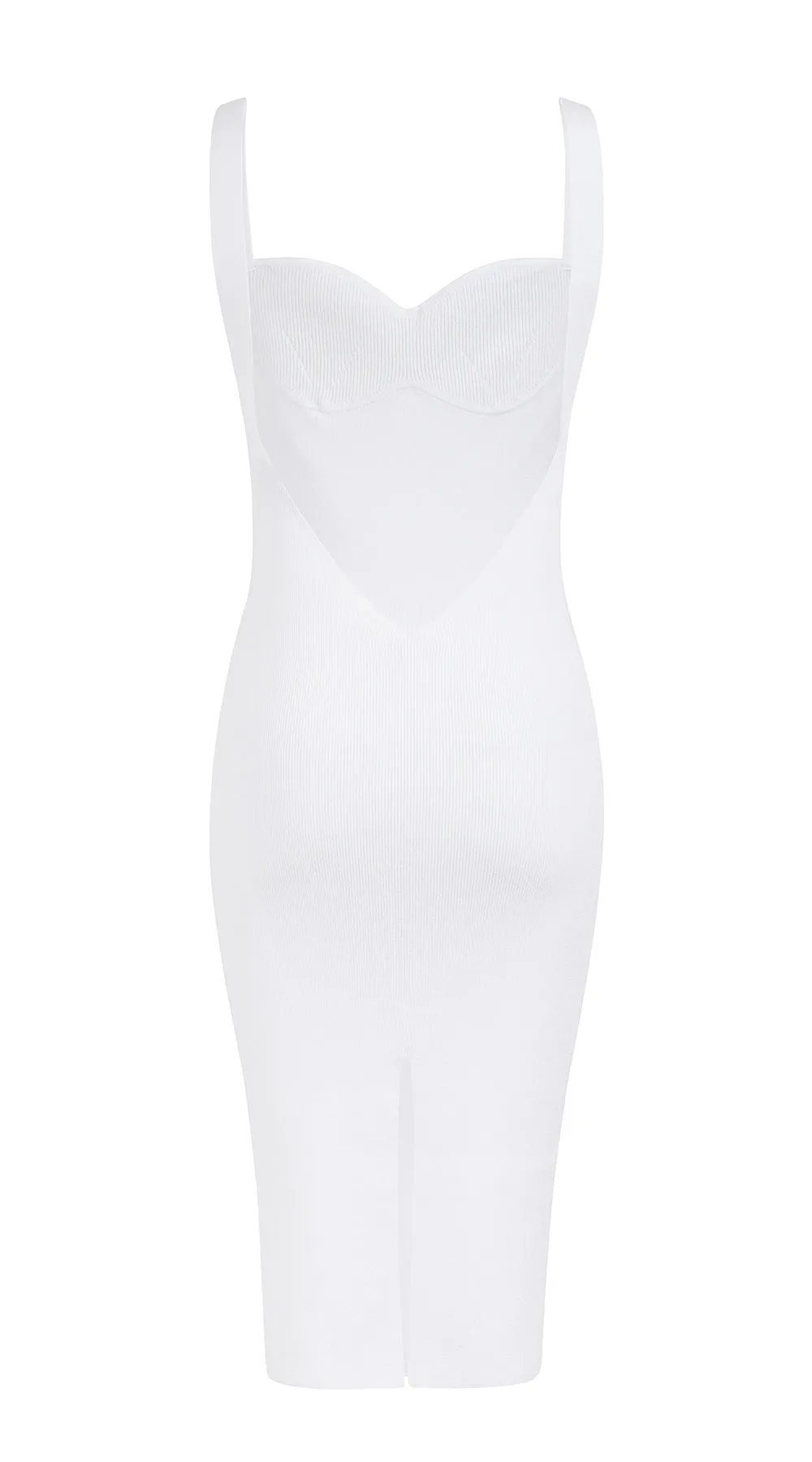 AMBER sweetheart neckline midi dress - white