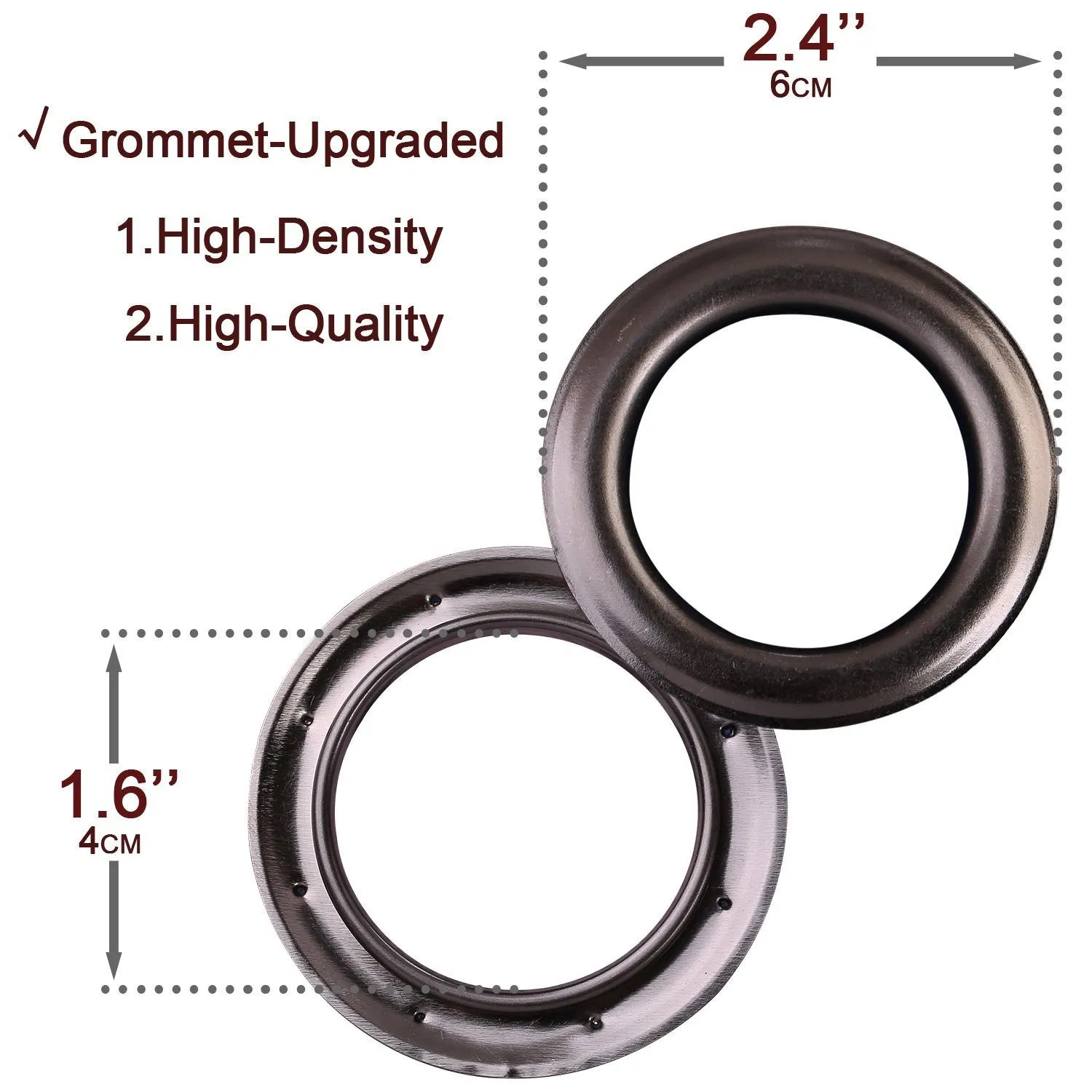 American-Elm Icy Morn Solid Shiny Room Darkening Blackout Grommet Curtains