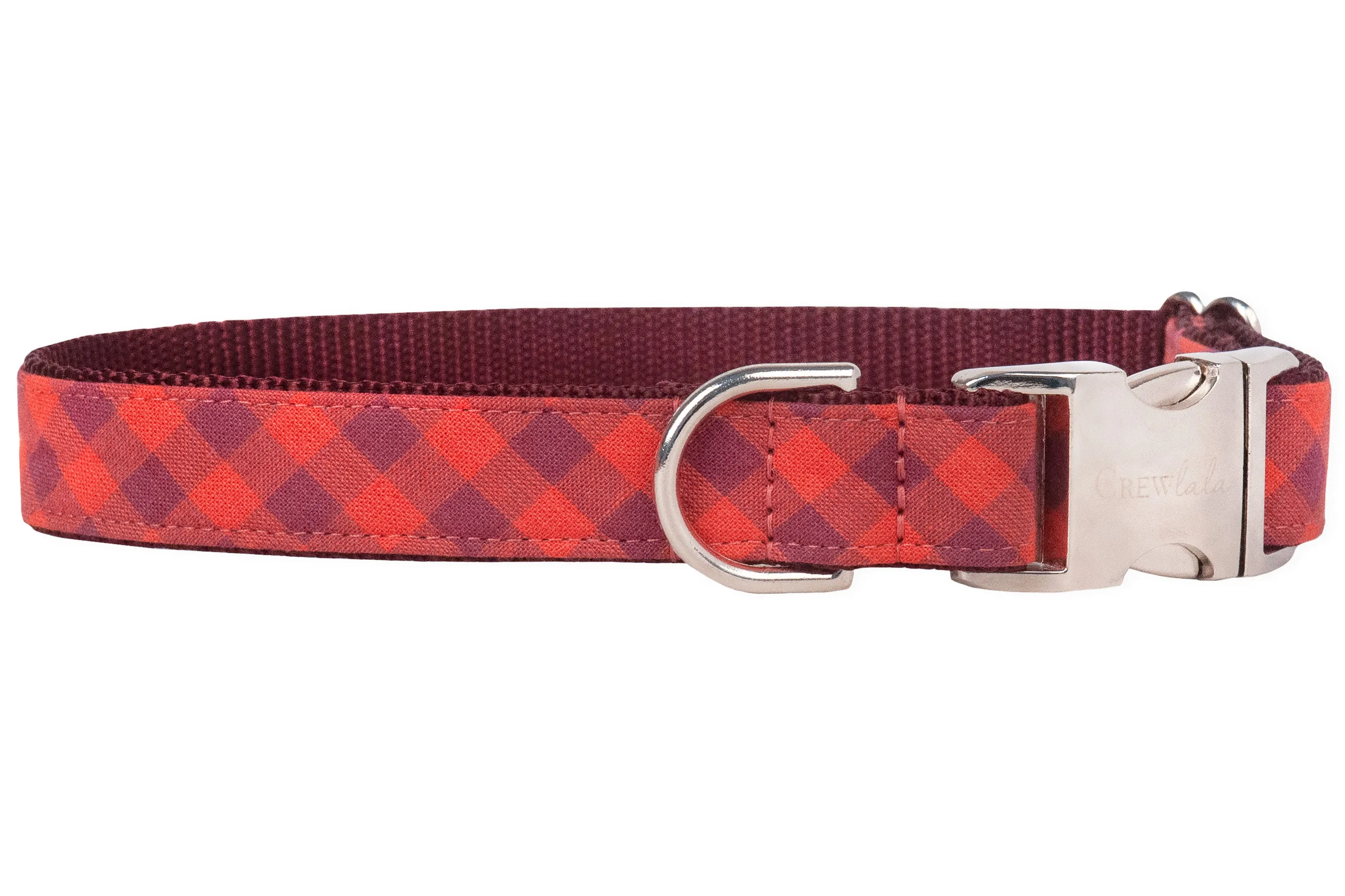 Apple Spice Plaid Belle Bow Dog Collar