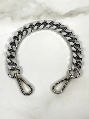 “ARGENTUM" Shiny Silver Top Handle Chain - Mini 11.75"