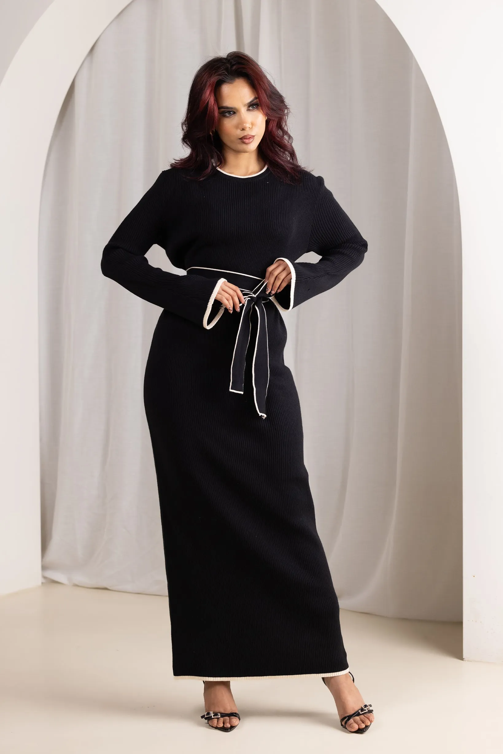 Arlys Piping Knit Dress