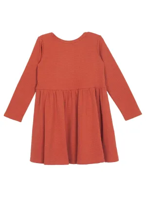 Aubrey Thermal Knit Dress- Orange