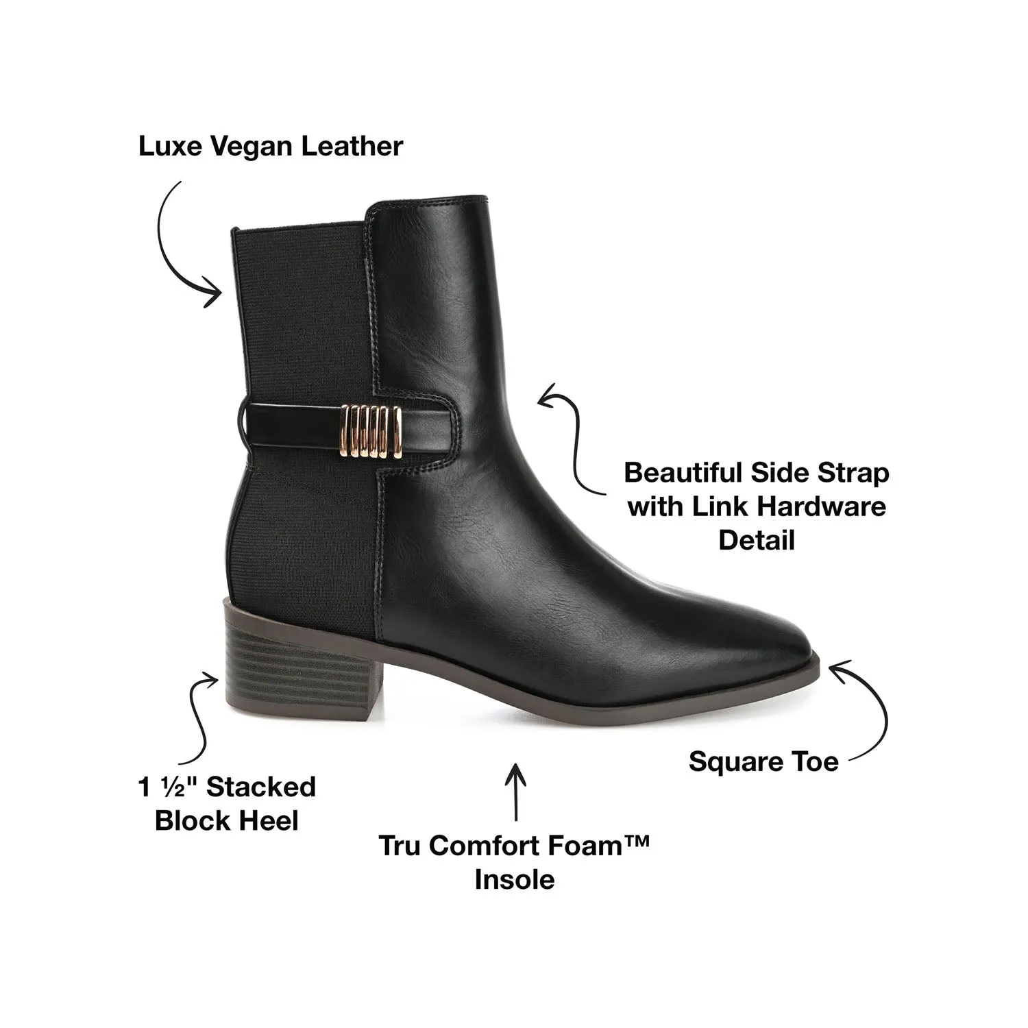 AUBRIE SQUARE TOE BOOTIES IN WIDE