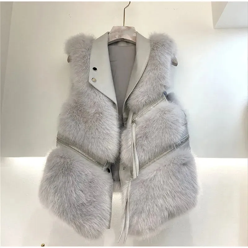 Audrey Faux Leather Fur Vest