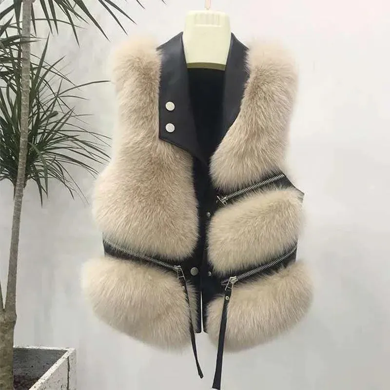 Audrey Faux Leather Fur Vest