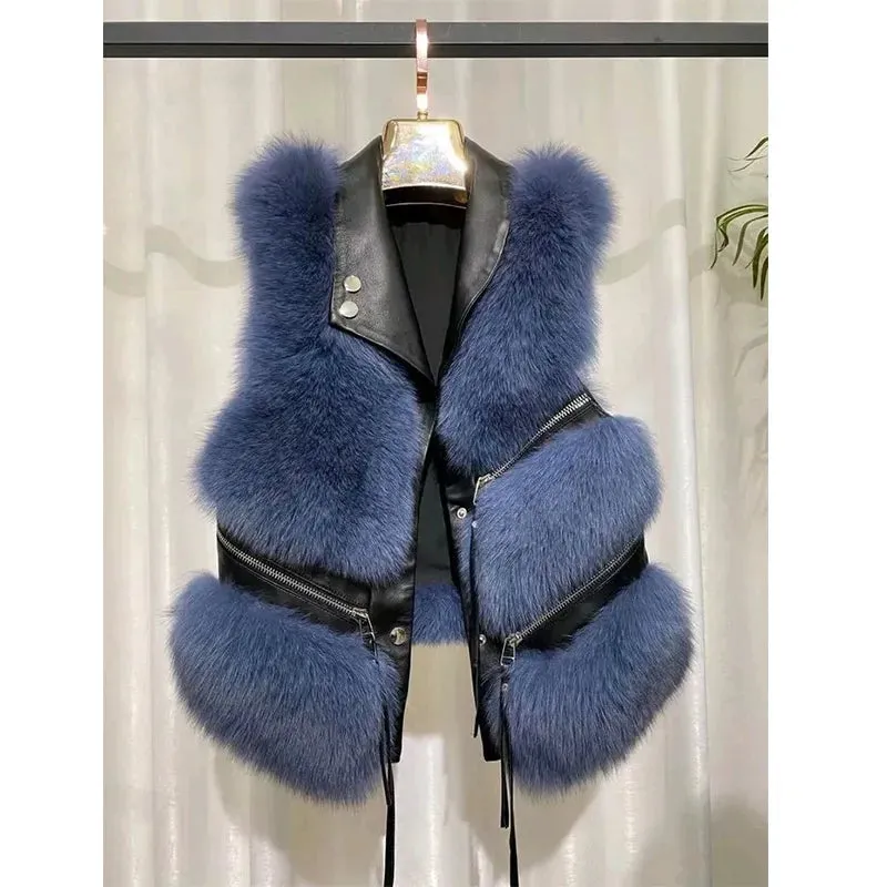 Audrey Faux Leather Fur Vest