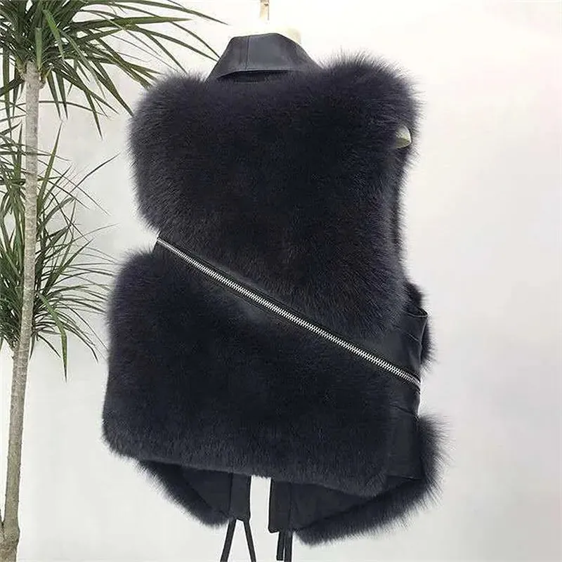 Audrey Faux Leather Fur Vest