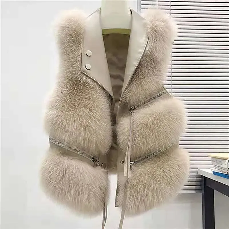 Audrey Faux Leather Fur Vest