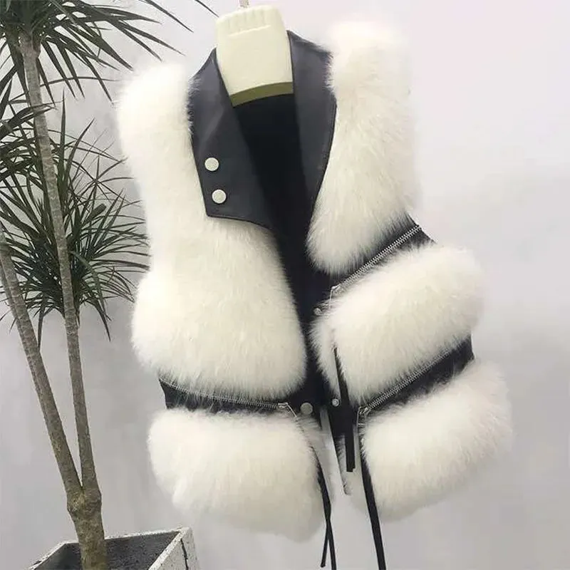 Audrey Faux Leather Fur Vest