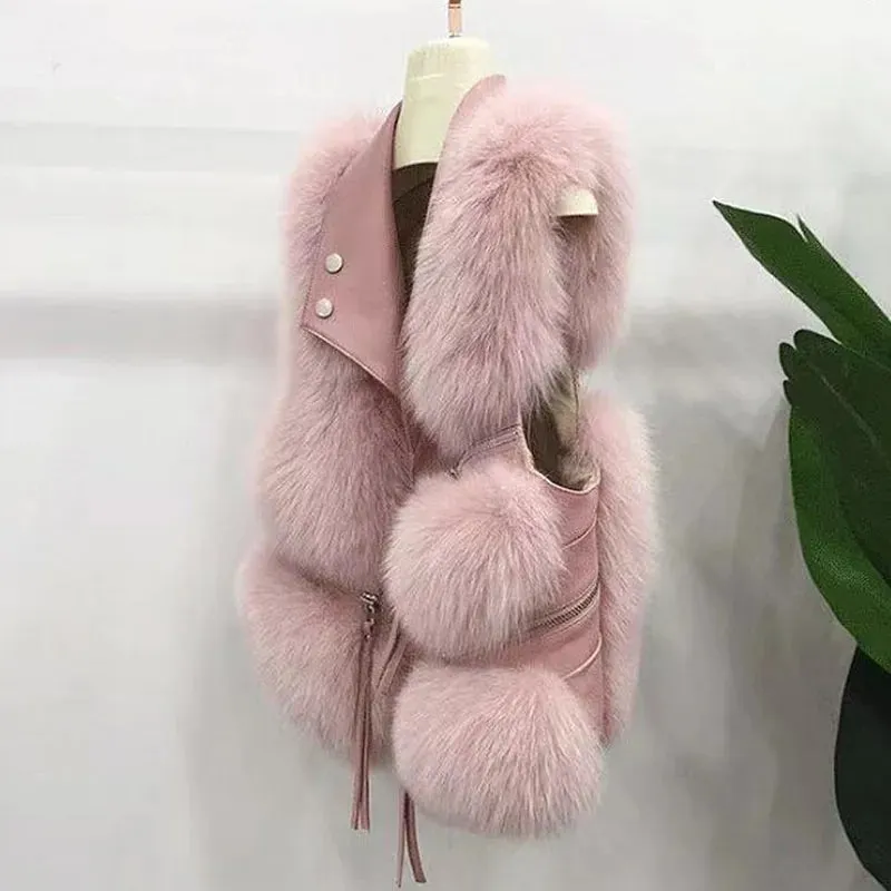 Audrey Faux Leather Fur Vest