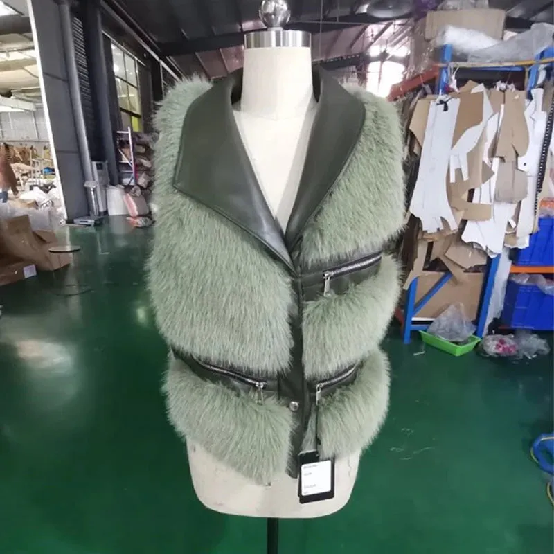 Audrey Faux Leather Fur Vest