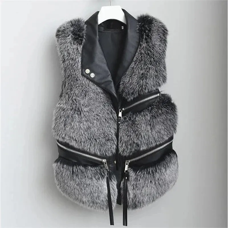 Audrey Faux Leather Fur Vest