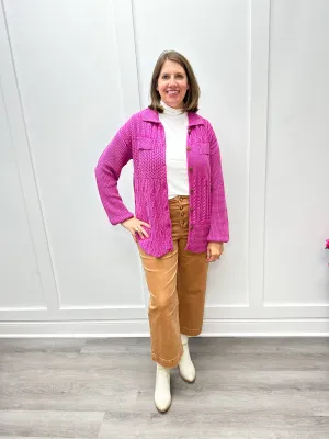 Audrey Hugging Wide Crop Jeans W/ Pockets - Almond