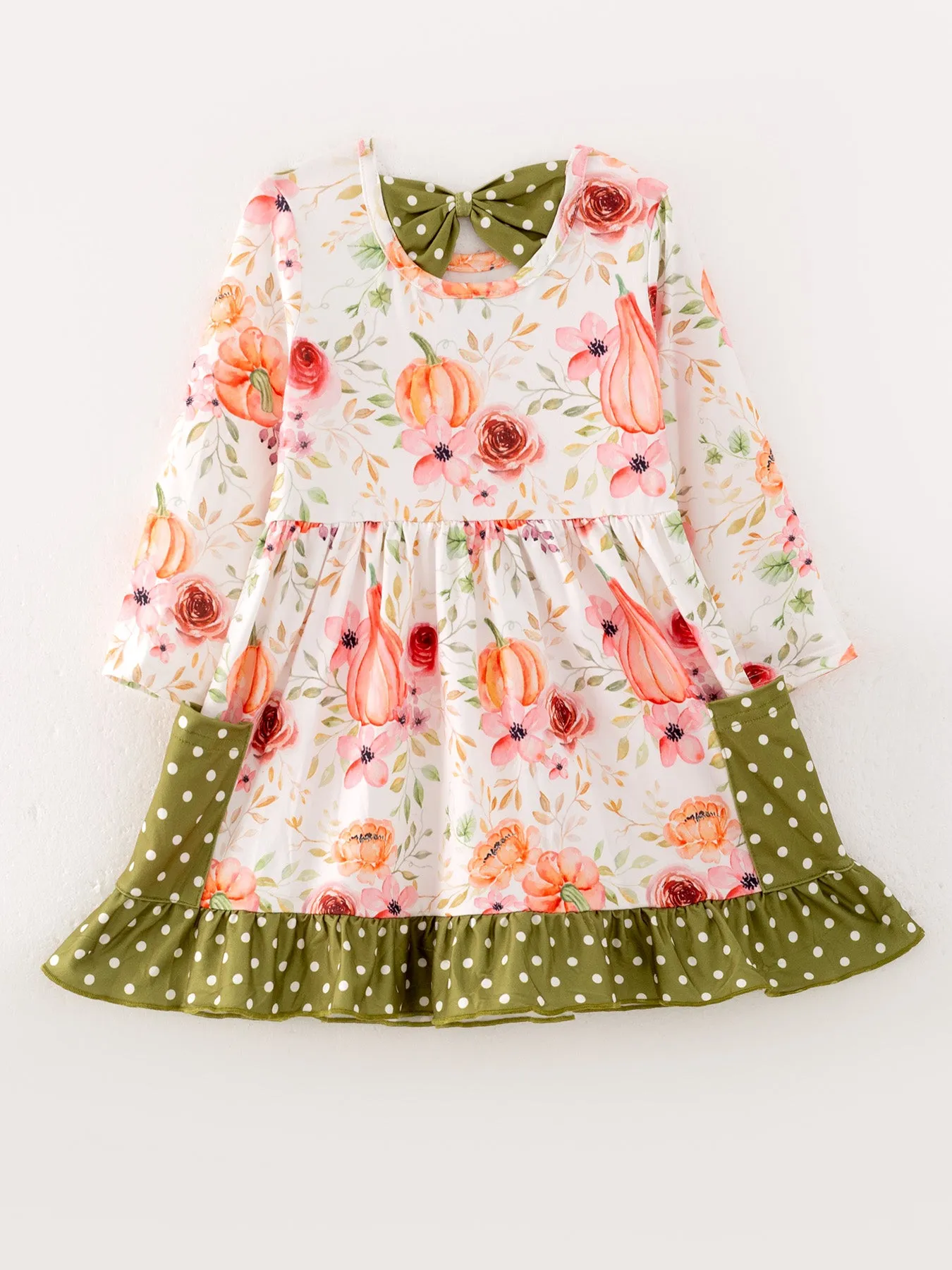 Autumn Girls Floral Print Dress