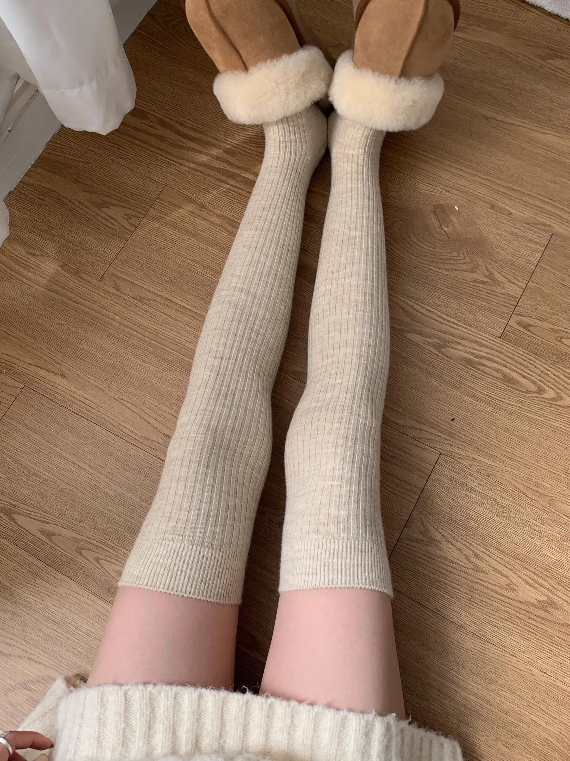 Autumn Milk Tea Over Knee Socks Leg Warmer