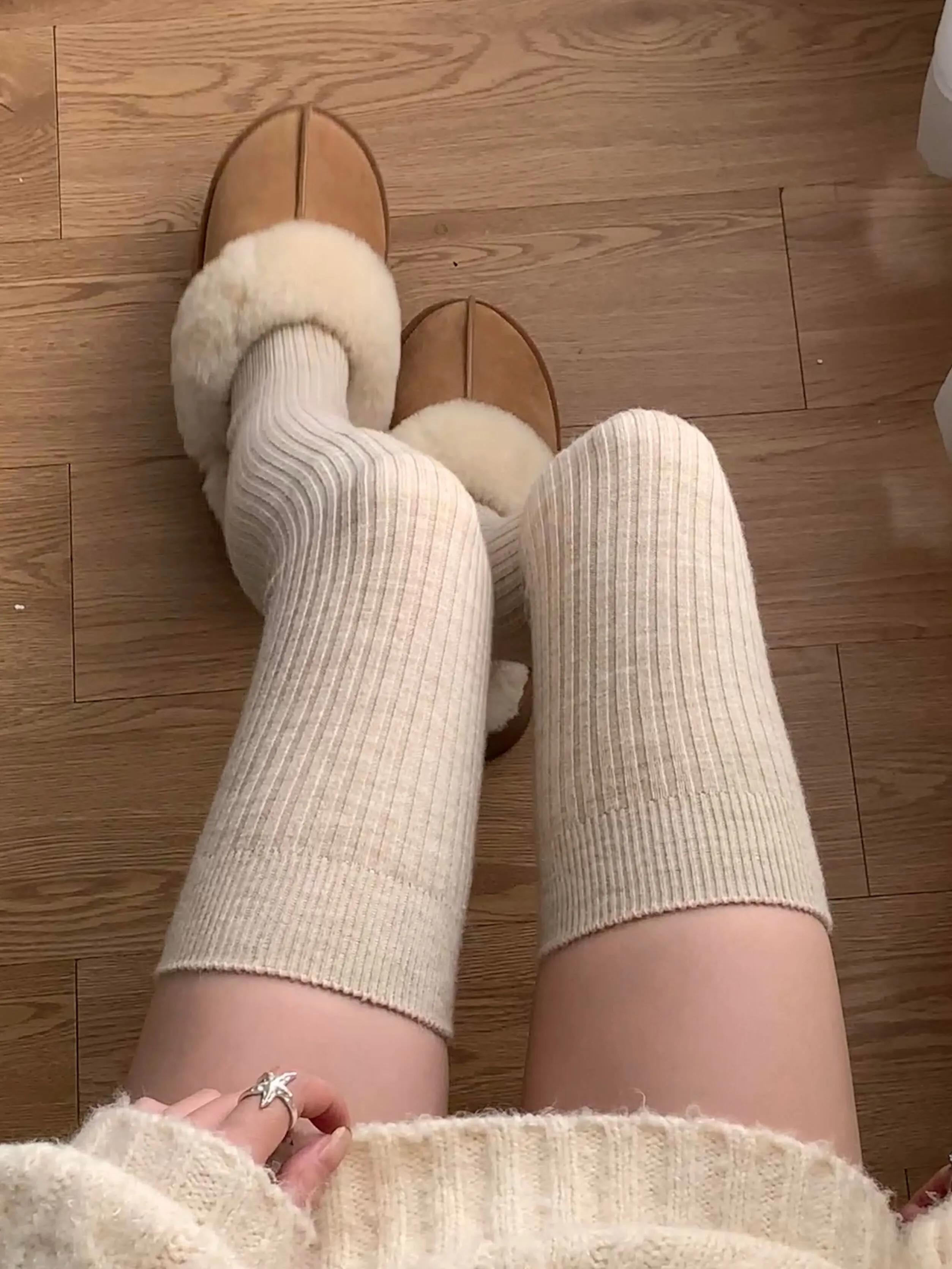 Autumn Milk Tea Over Knee Socks Leg Warmer