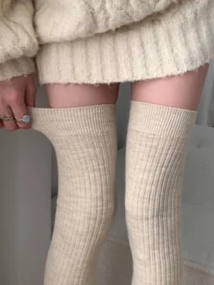 Autumn Milk Tea Over Knee Socks Leg Warmer