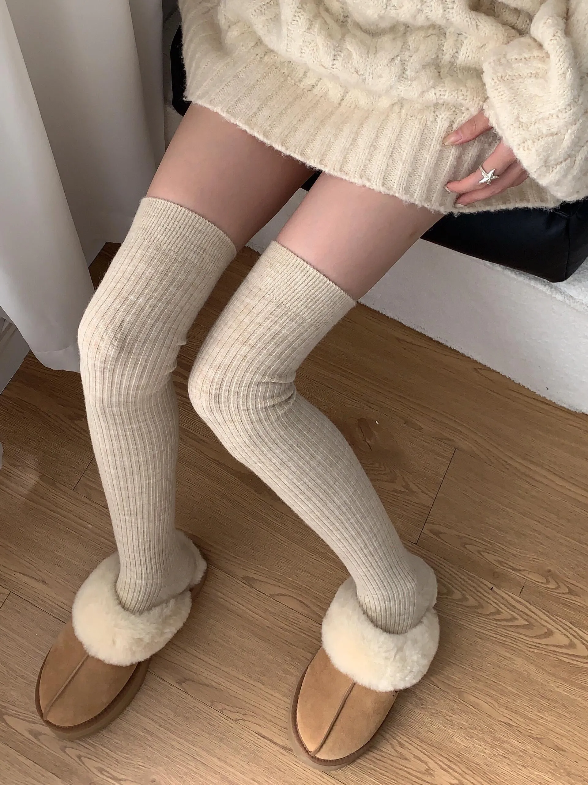 Autumn Milk Tea Over Knee Socks Leg Warmer