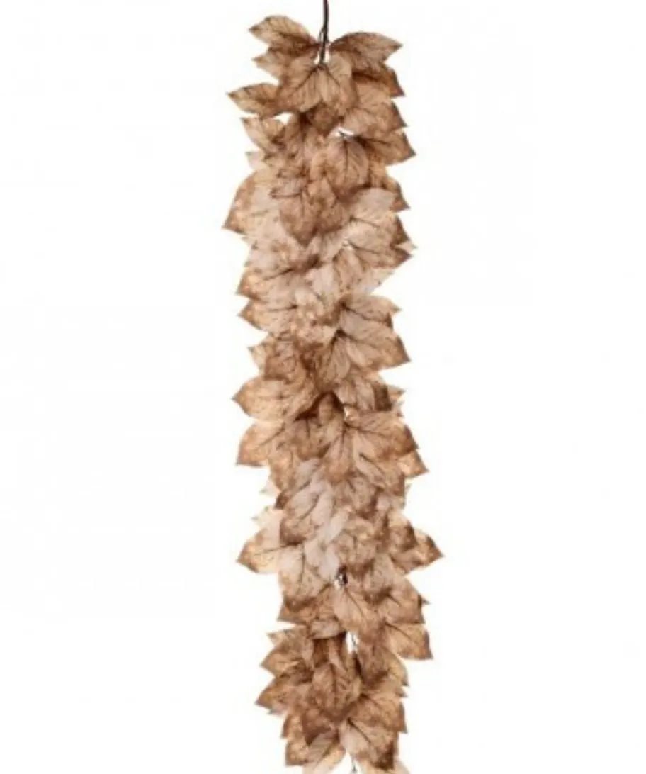 Autumn salal leaves garland - brown