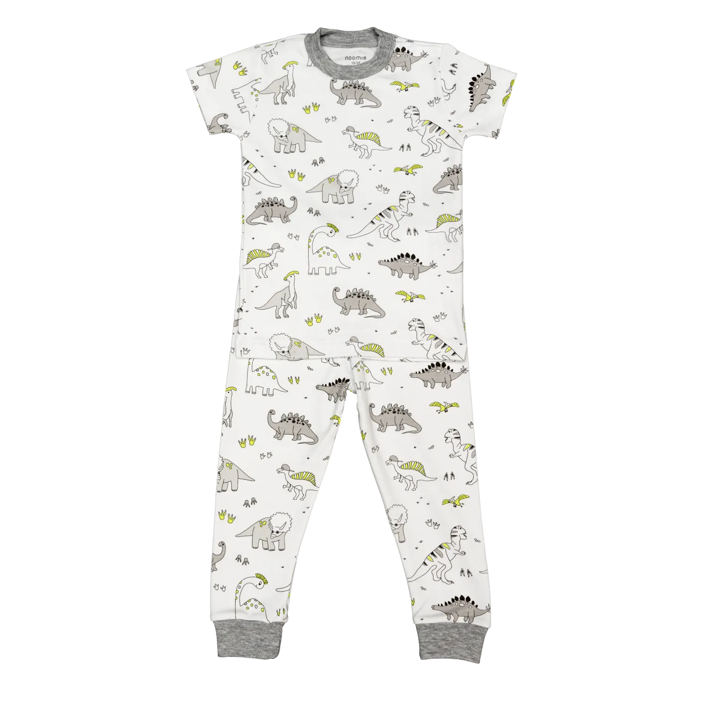 Baby Noomie Short Sleeve w/ Pants PJ Set - Dinos