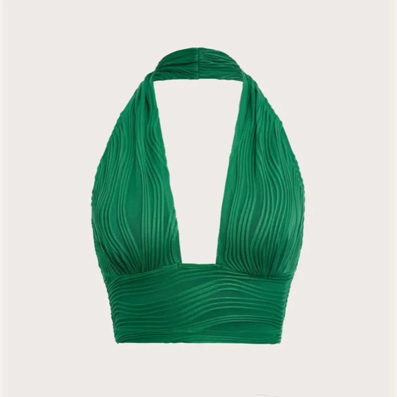 Backless Crop Halter Top
