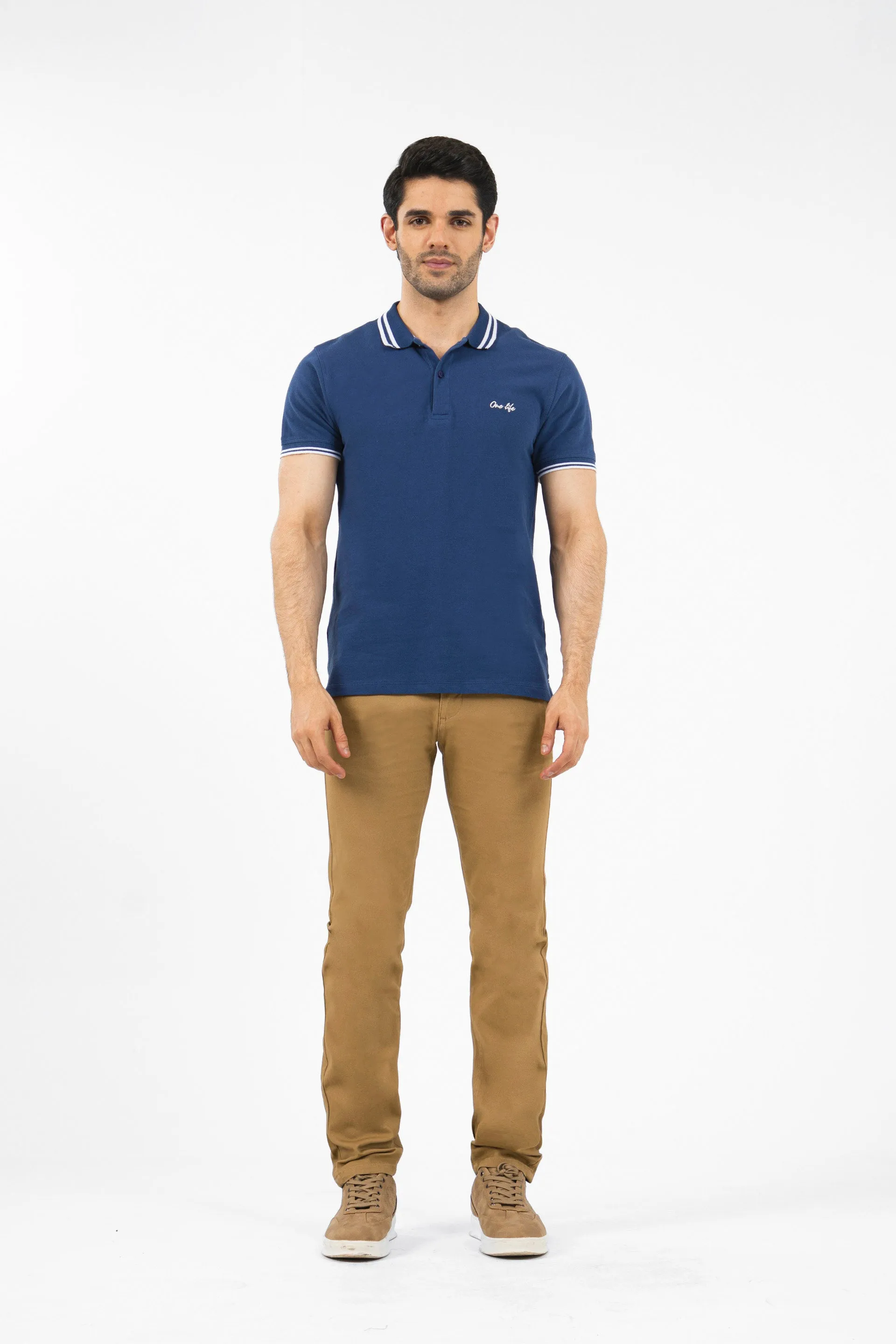 Basic Slim Chinos Khaki