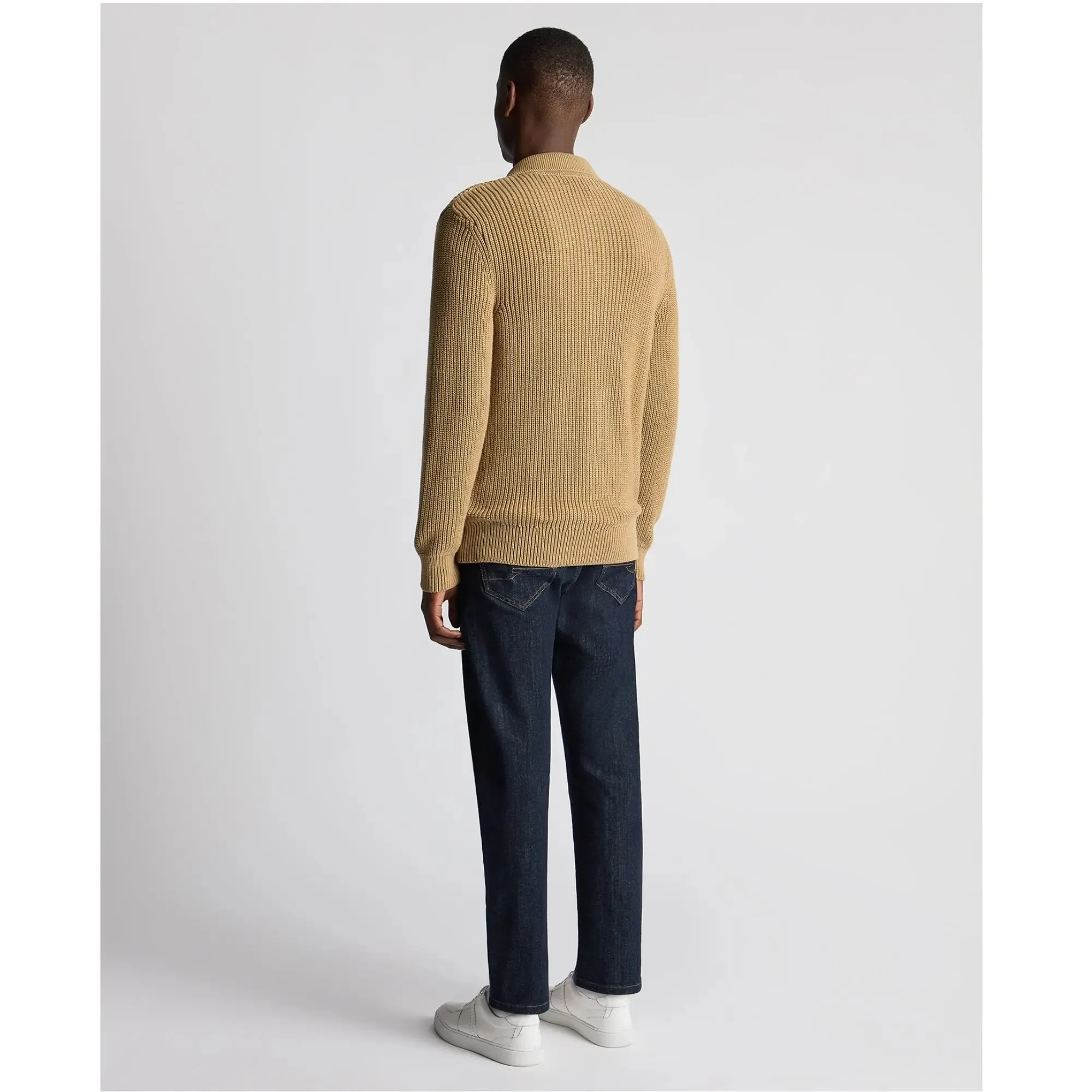 Beige Long-Sleeved Buttoned Cardigan