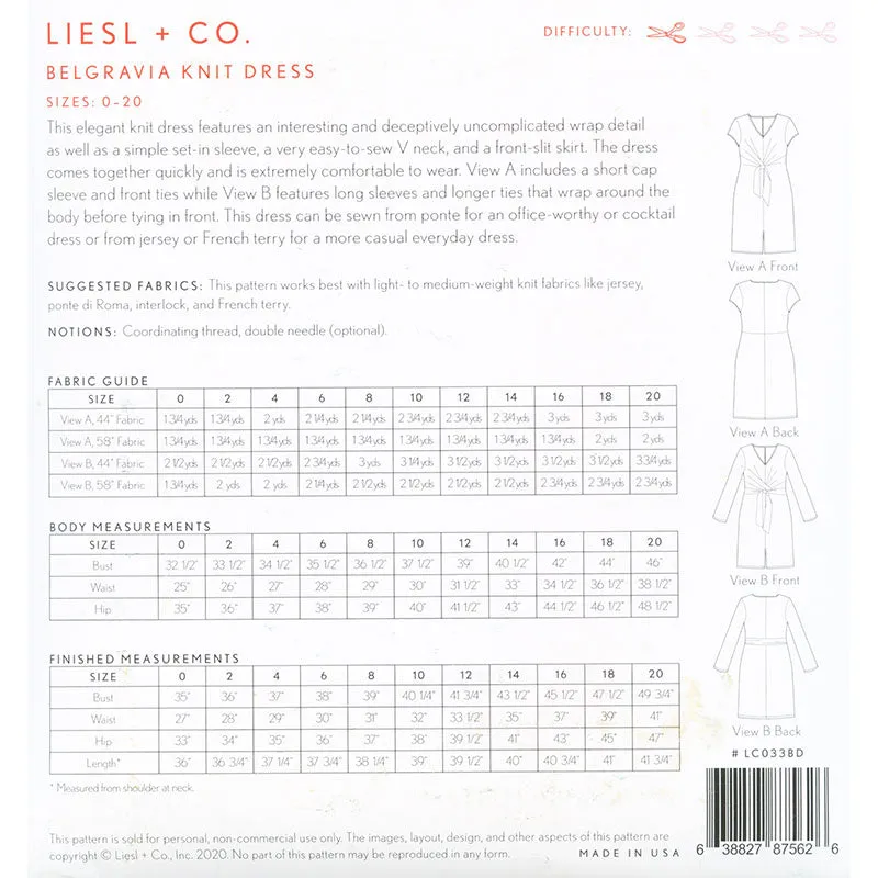 Belgravia Knit Dress Pattern