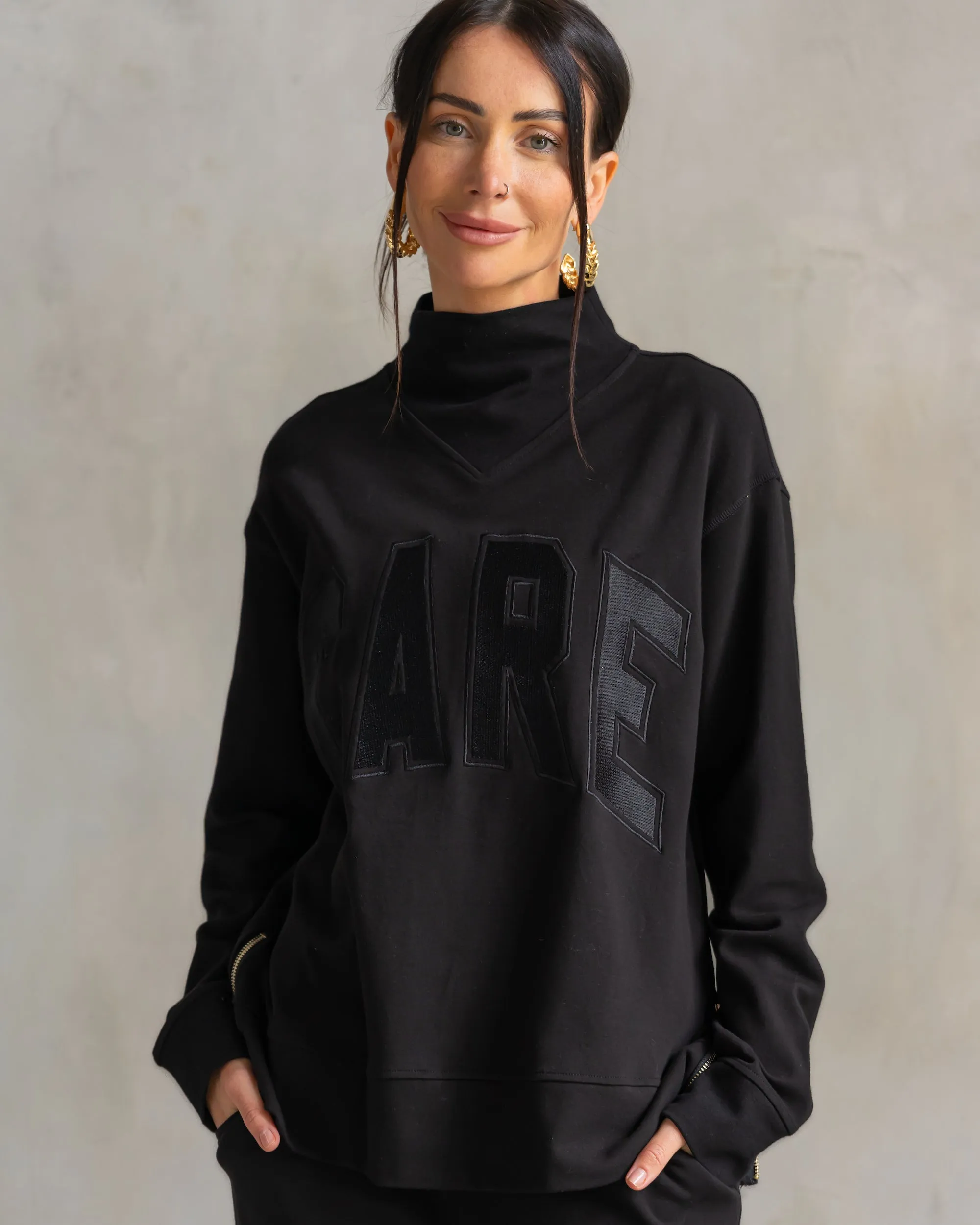 Bella Interlock Mock Neck