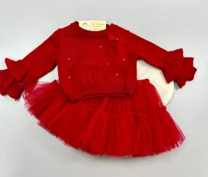Bimbalo 7432v 2pc Red skirt set made in Italy
