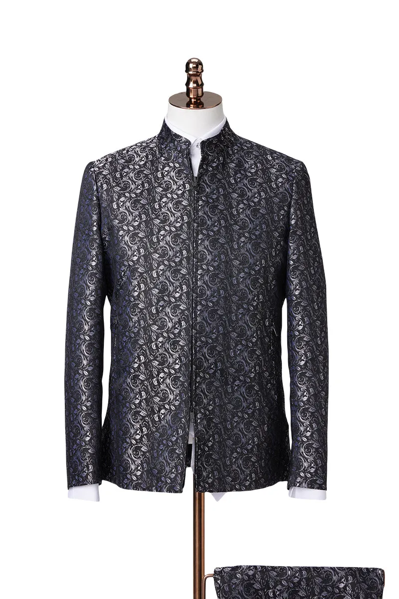 Black and Silver Prince Coat Suit