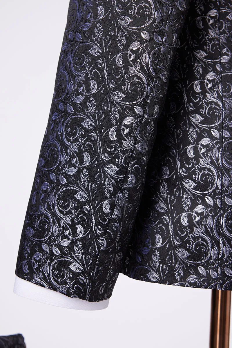 Black and Silver Prince Coat Suit