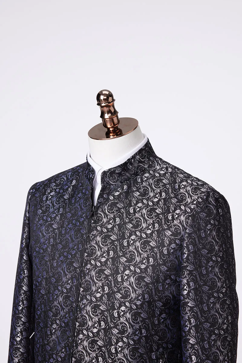 Black and Silver Prince Coat Suit