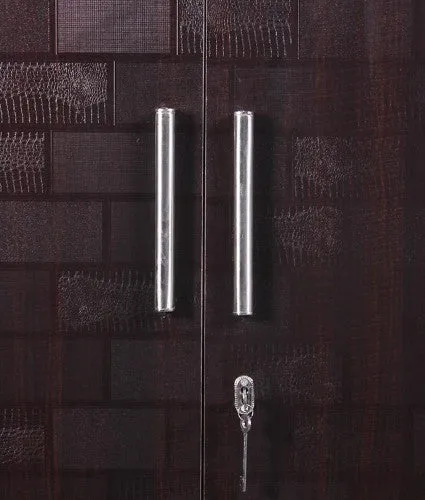 Black Brick Texture Two Door With Mirror Wardrobe