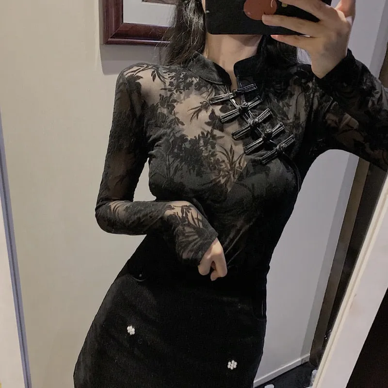 Black Bruise Laced Top