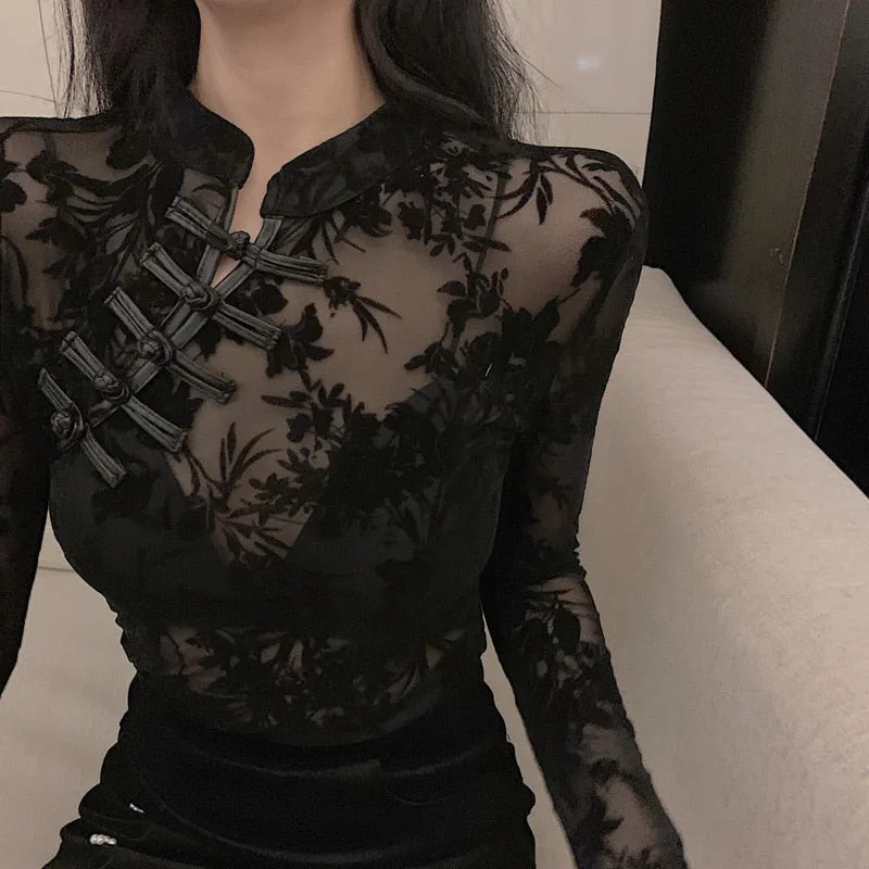 Black Bruise Laced Top