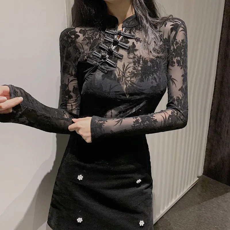 Black Bruise Laced Top