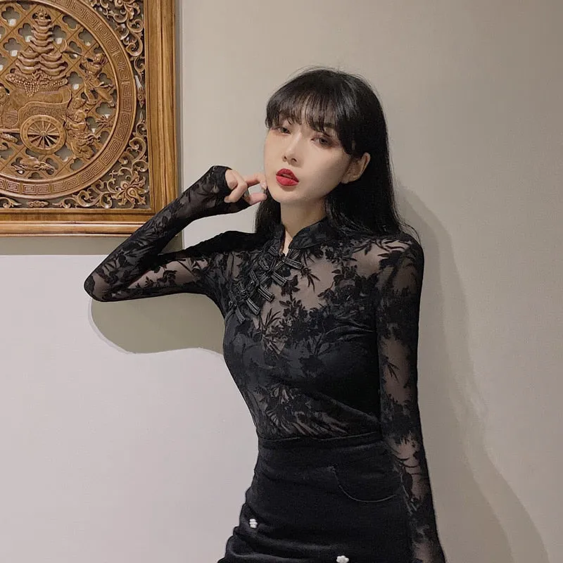 Black Bruise Laced Top