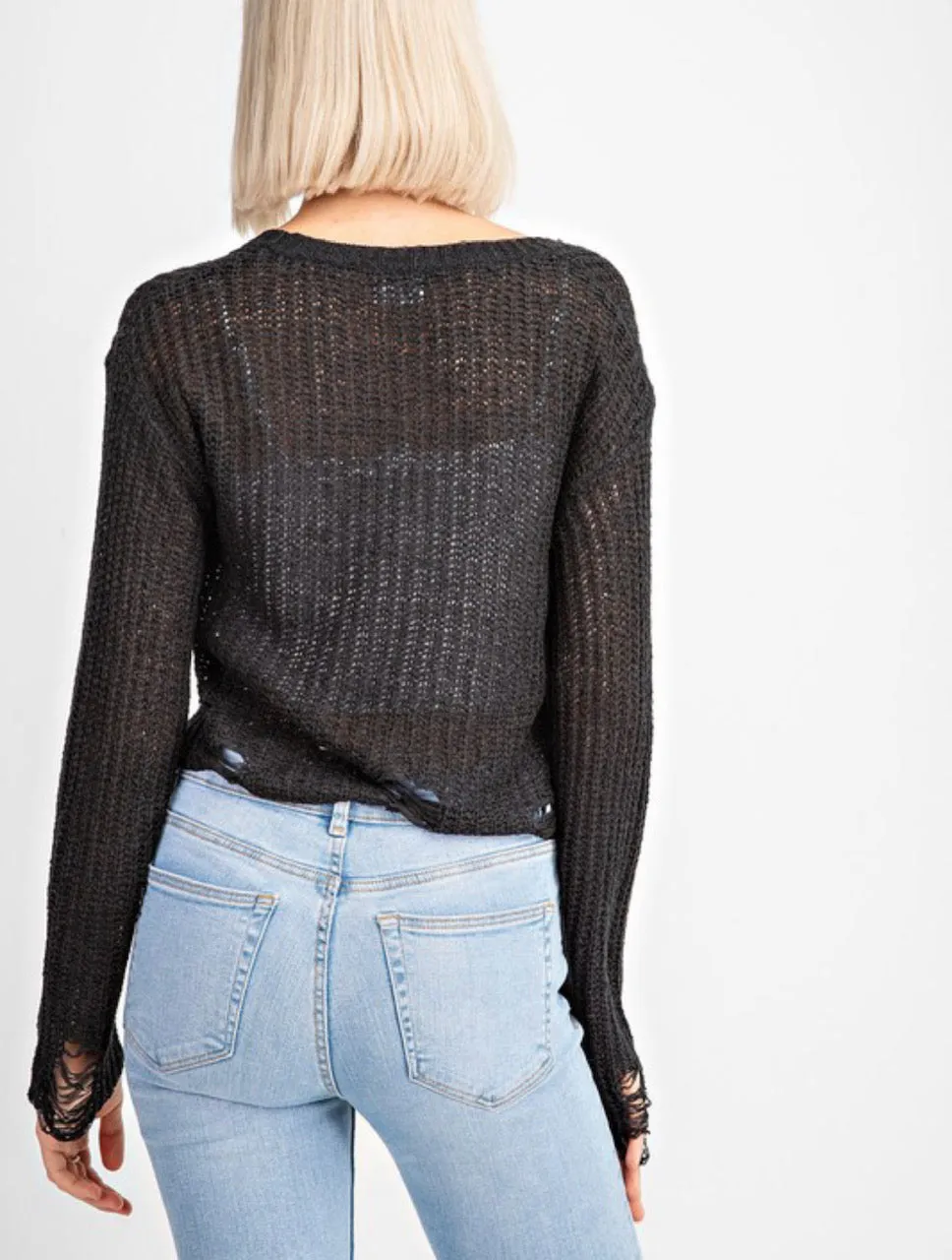 Black Crop Sweater