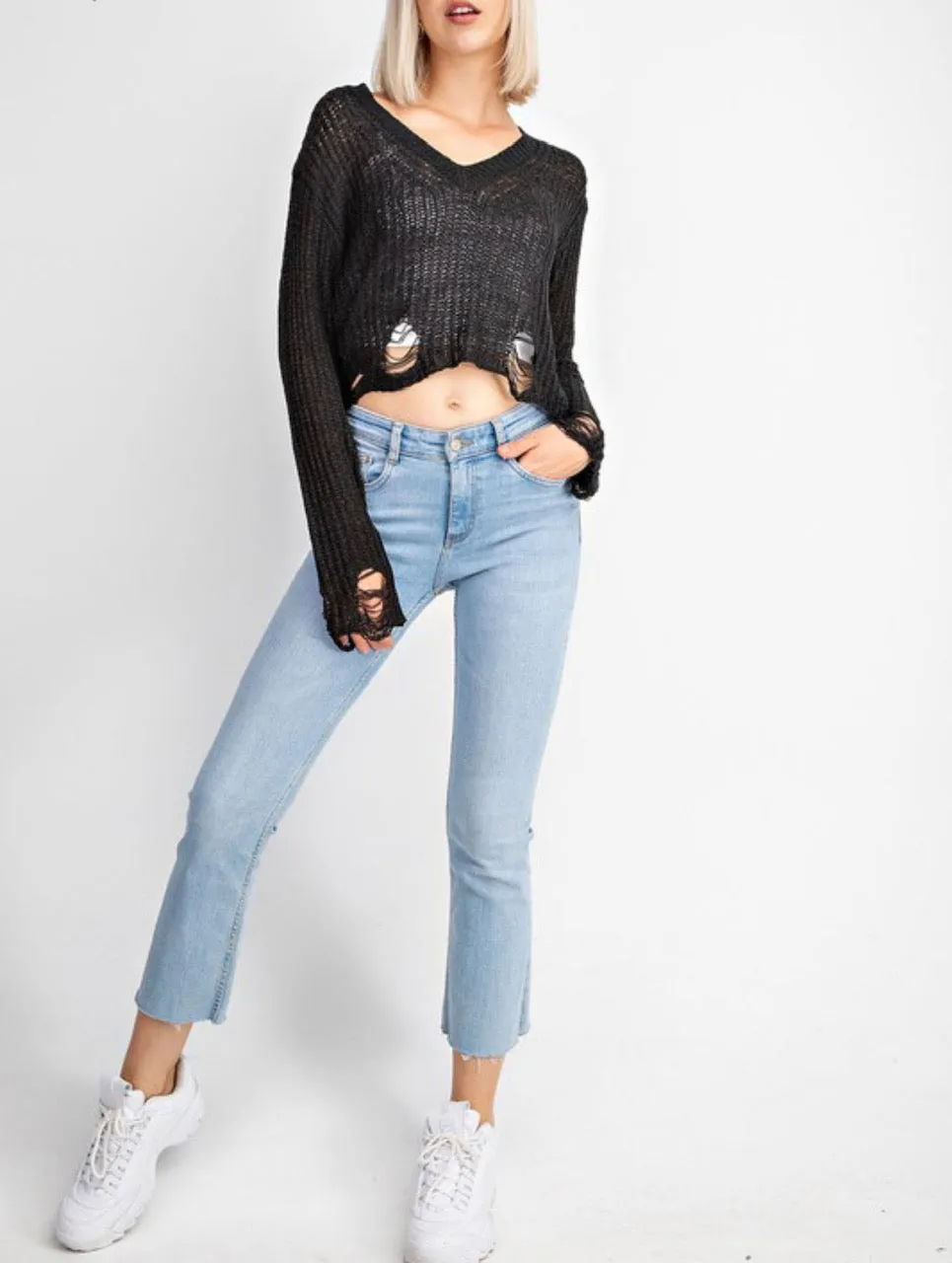 Black Crop Sweater