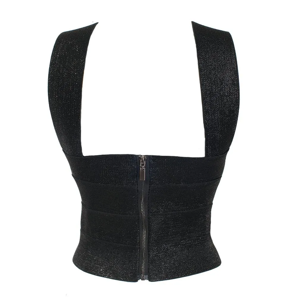 Black Mate Bandaged Crop Top
