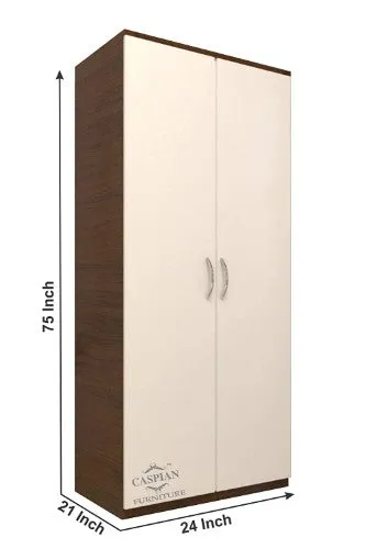 Black Wenge 2 Door Wardrobe with 4 Shelves, Mirror and Hanging Space for Clothes | Wardrobe for Bedroom