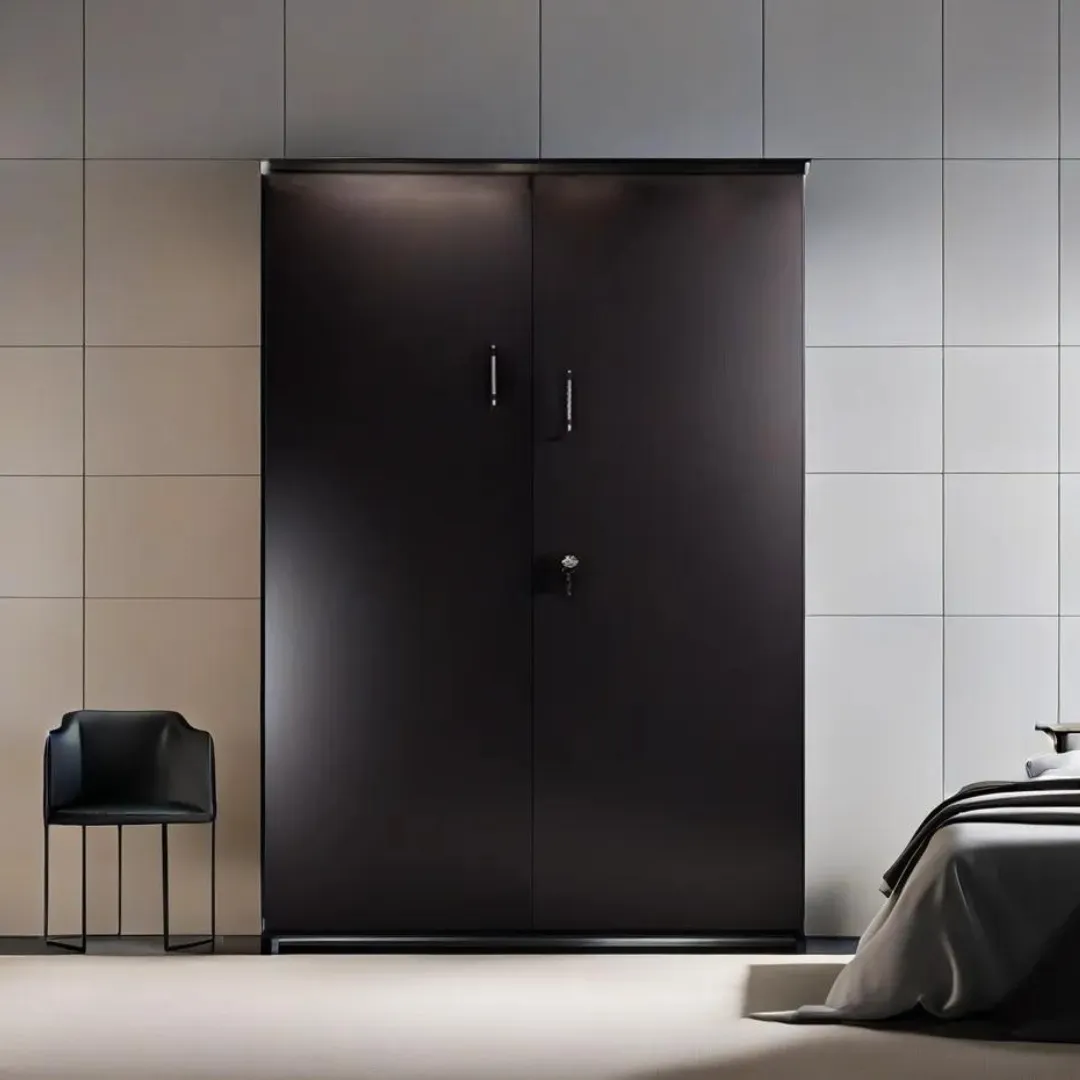 Black Wenge 2 Door Wardrobe with 4 Shelves| Wardrobe for Bedroom/Clothes Organizer