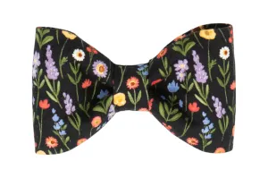 Blooms on Black Dog Bow Tie
