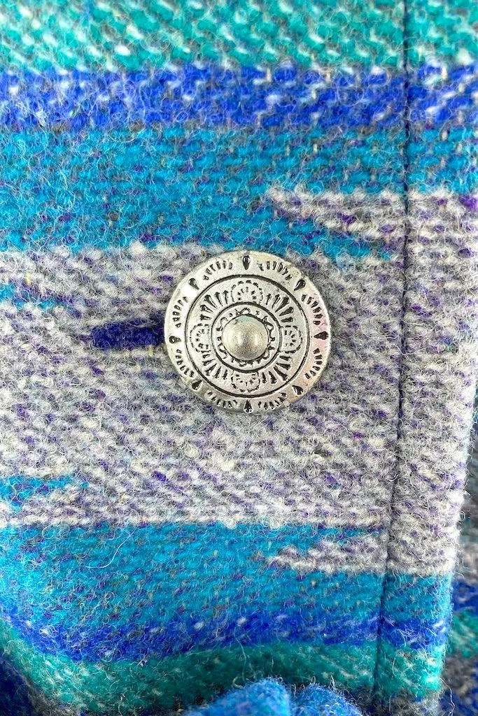 Blue Aztec Blanket Coat