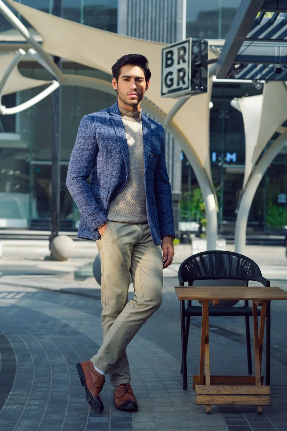 Blue Casual Coat